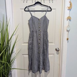 BDG Black and White Gingham Midi Dress